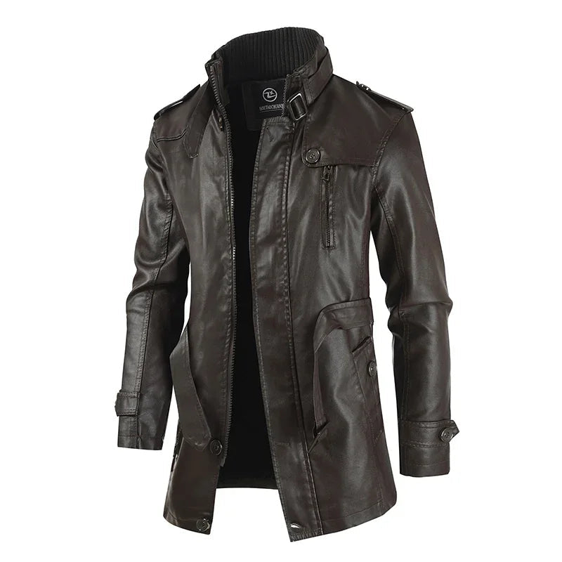 Filippo | Veste biker longue en cuir