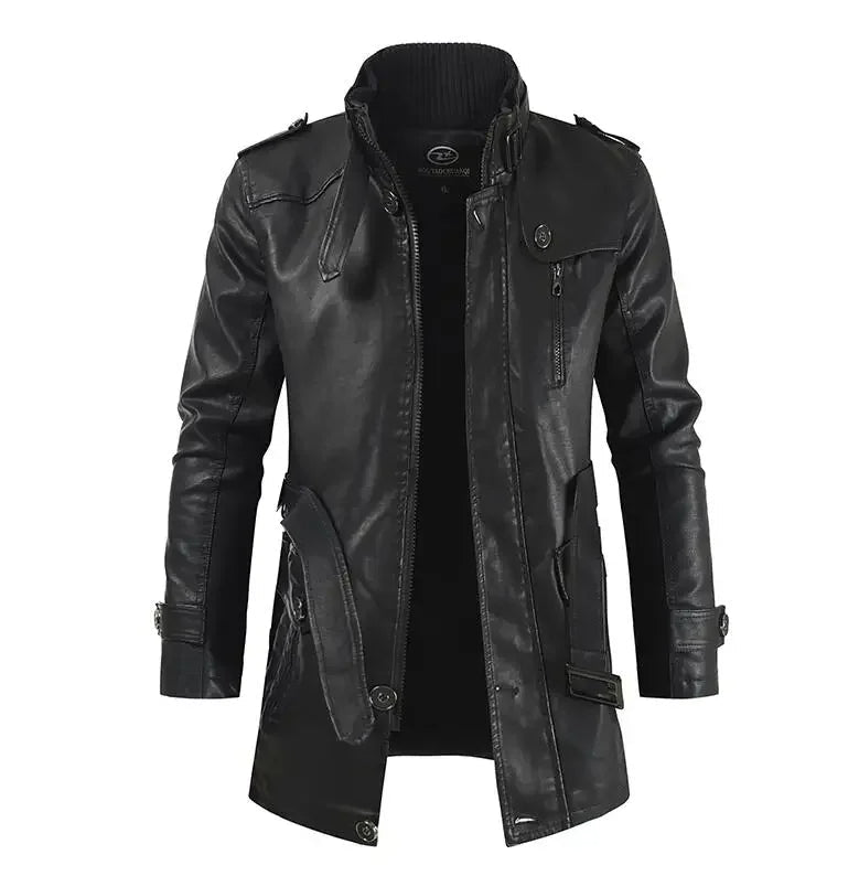 Filippo | Veste biker longue en cuir