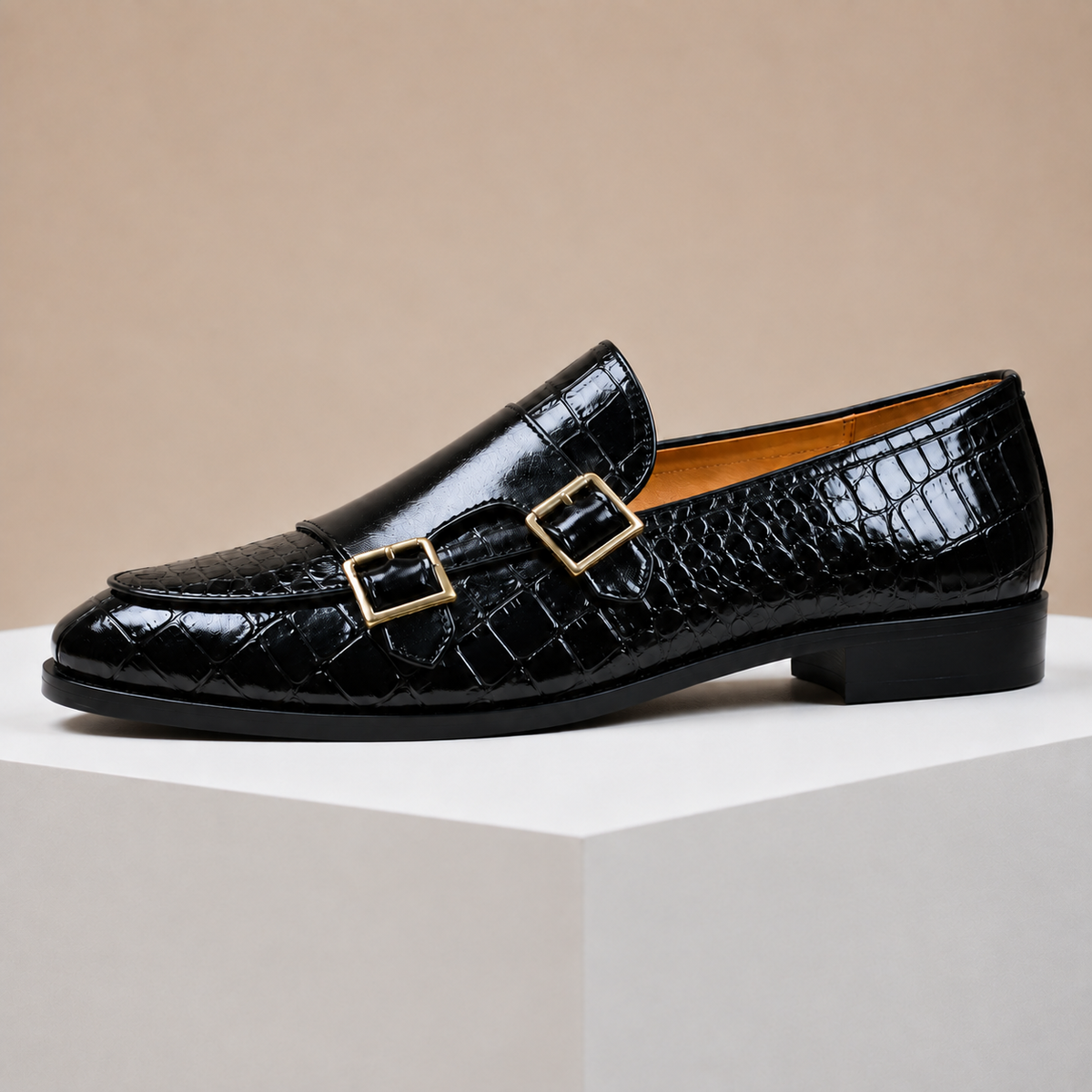 Mocassins Casaro en Cuir Embossé à Double Boucle