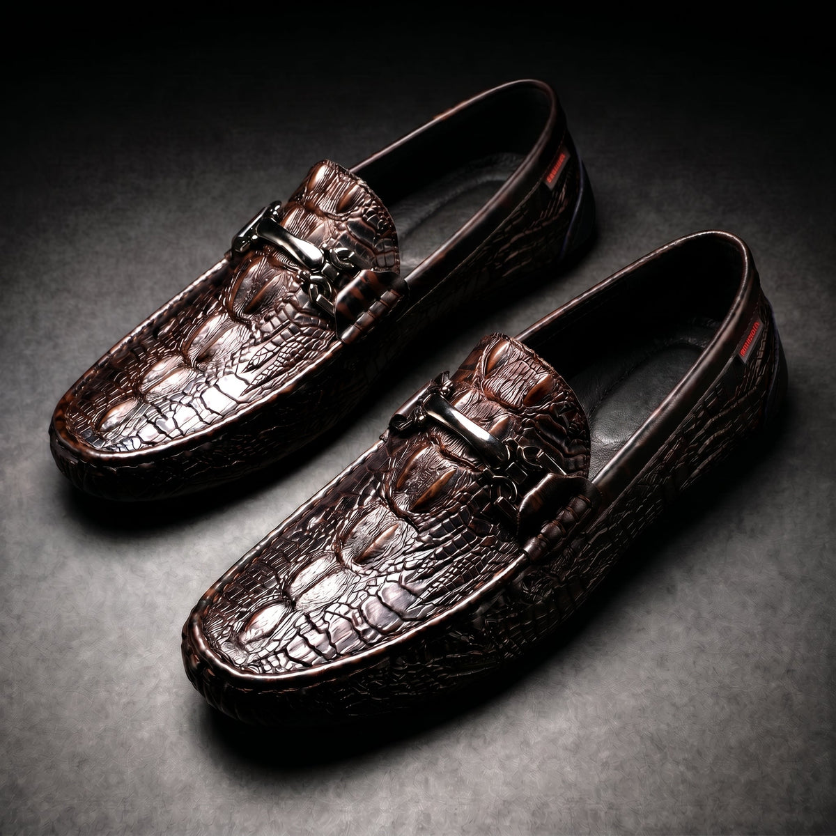 Mocassins Vareno Effet Crocodile