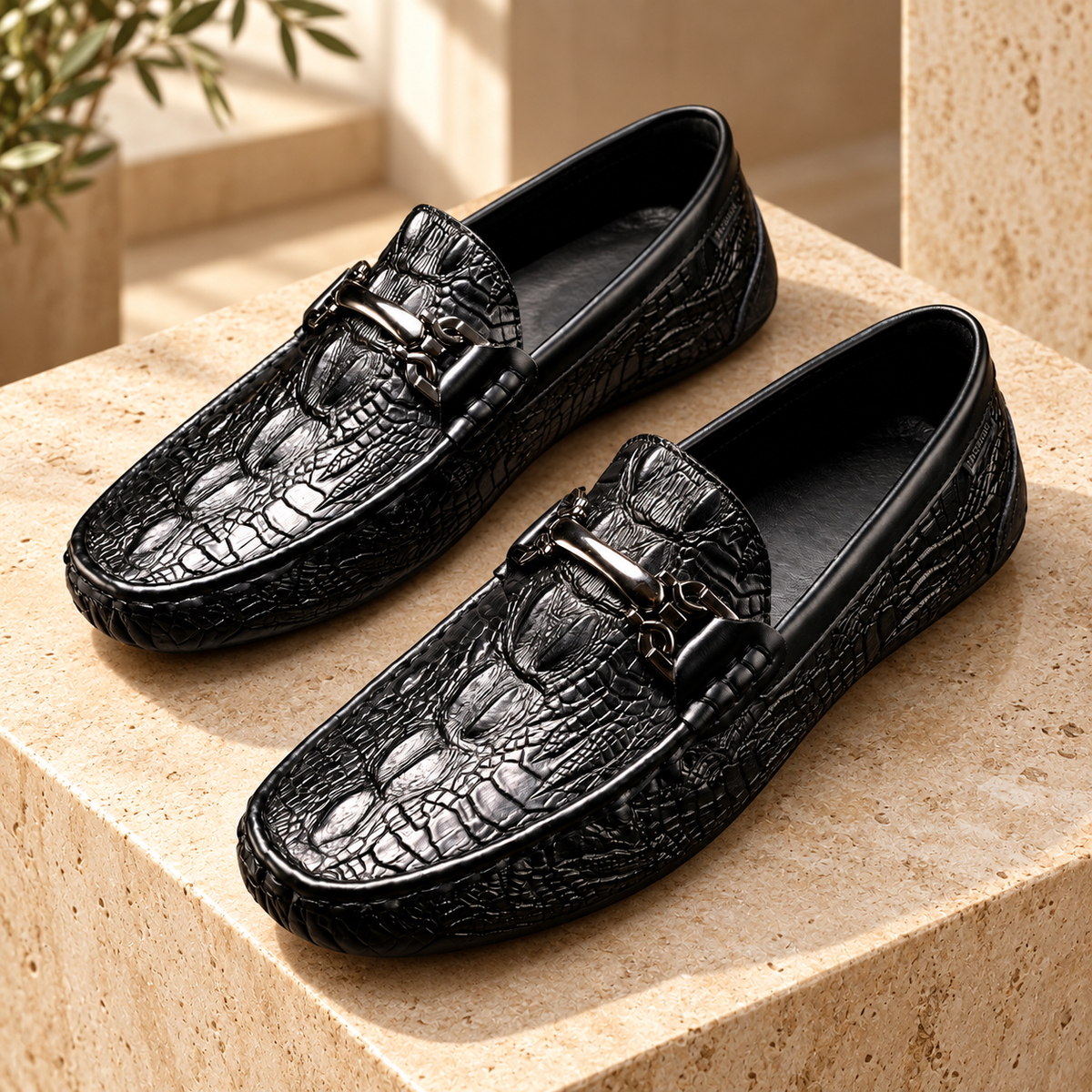 Mocassins Vareno Effet Crocodile