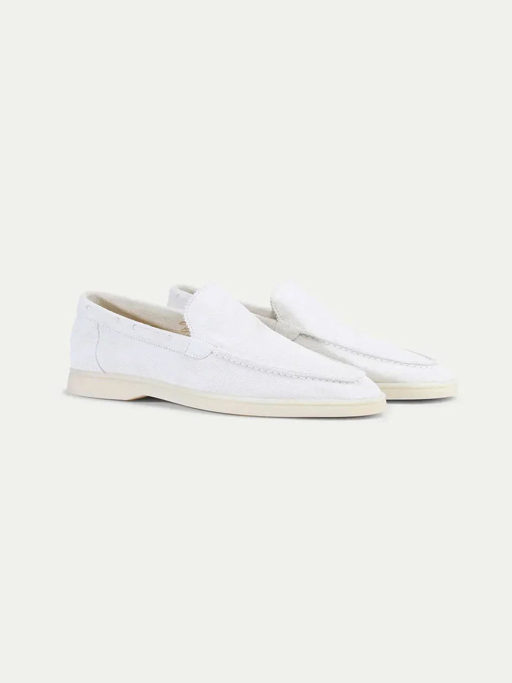 Mocassin Classique en Daim – Blanc perle