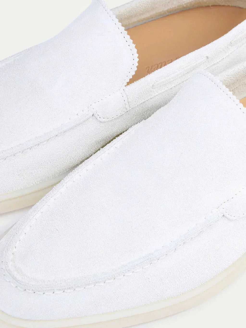 Mocassin Classique en Daim – Blanc perle