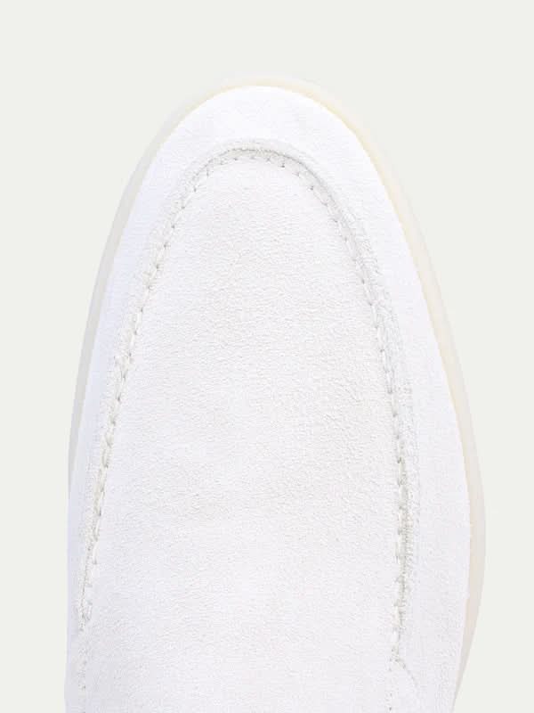 Mocassin Classique en Daim – Blanc perle