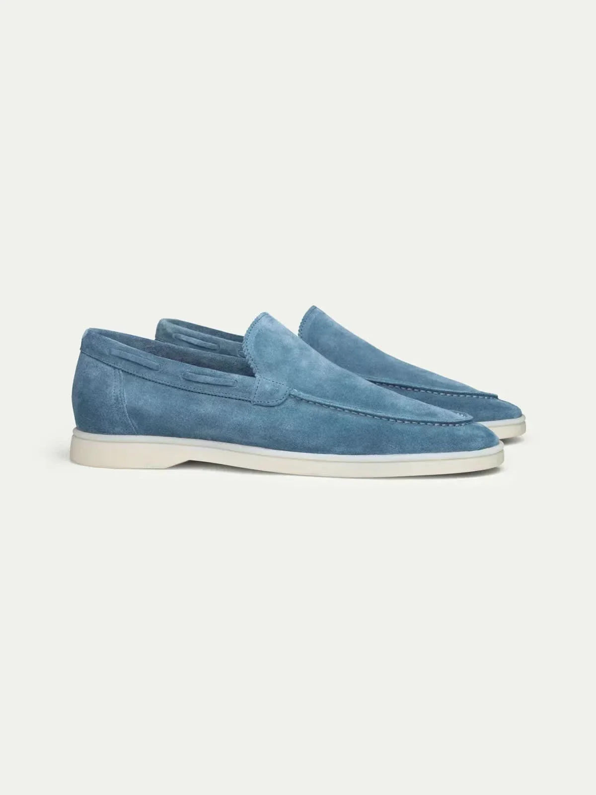 Mocassin Classique en Daim – Bleu océan