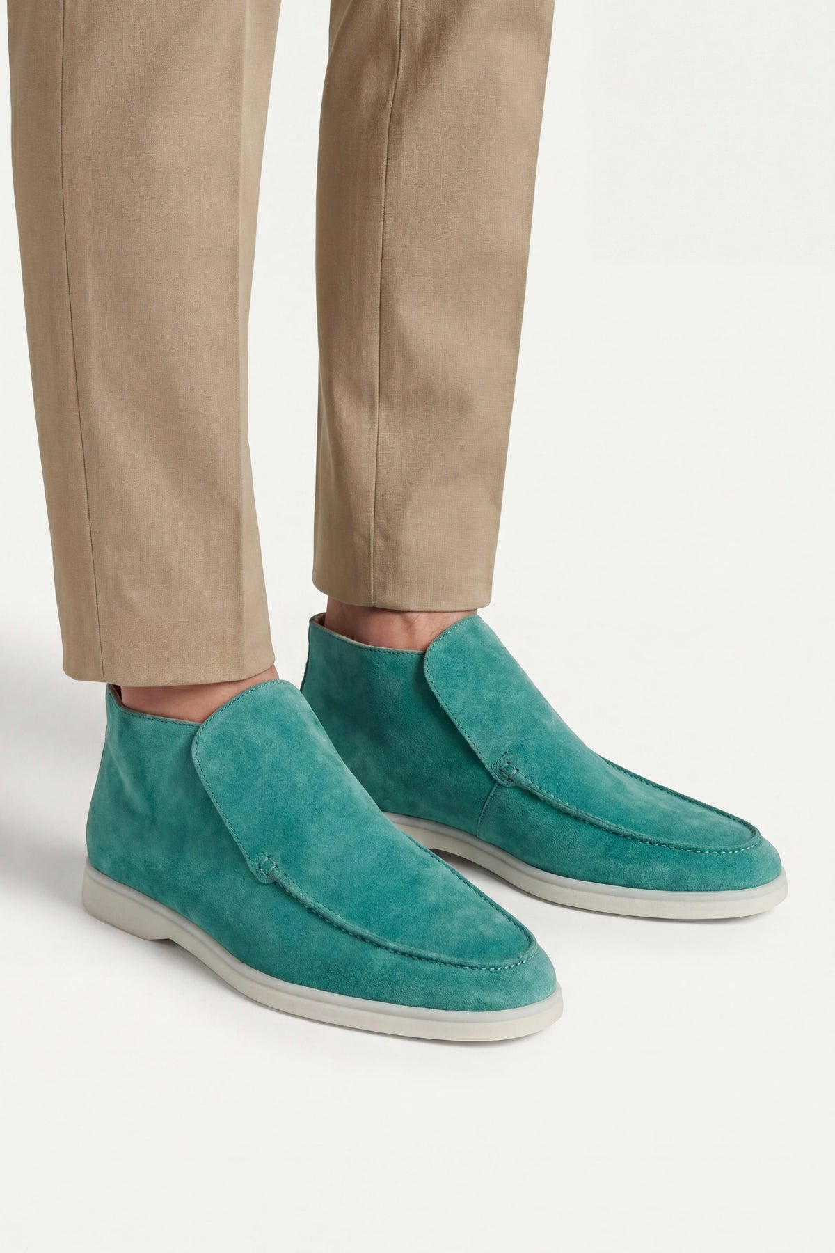 Mocassin Monaco en Daim – Turquoise
