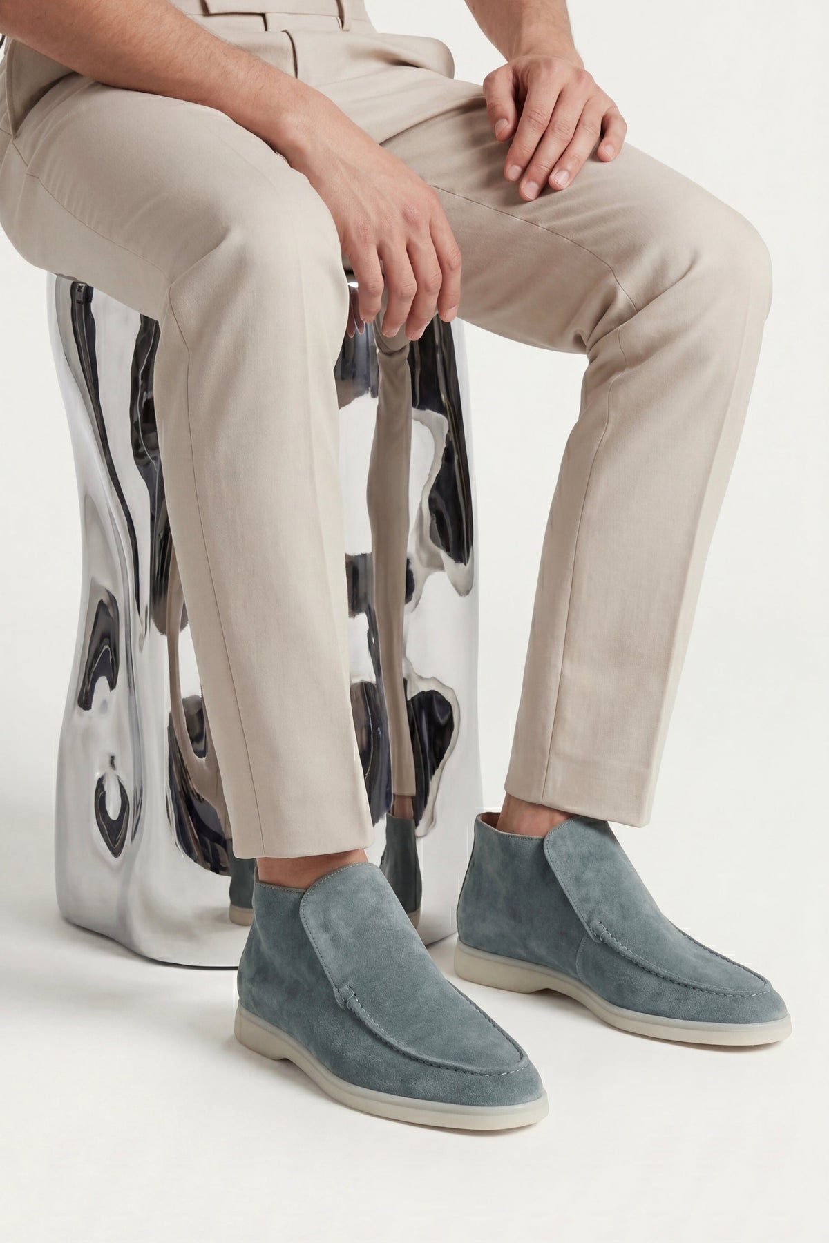 Mocassin Monaco en Daim – Vert menthe