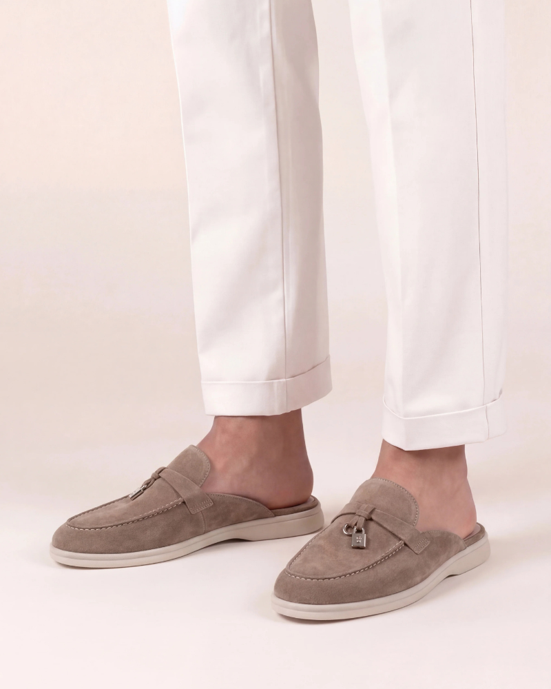 Mocassin Mule Mediterraneo en Daim – Beige