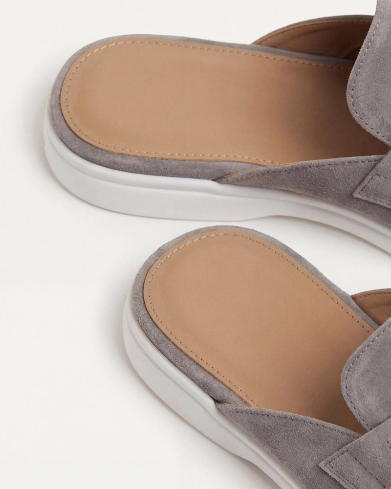 Mocassin Mule Mediterraneo en Daim – Gris clair