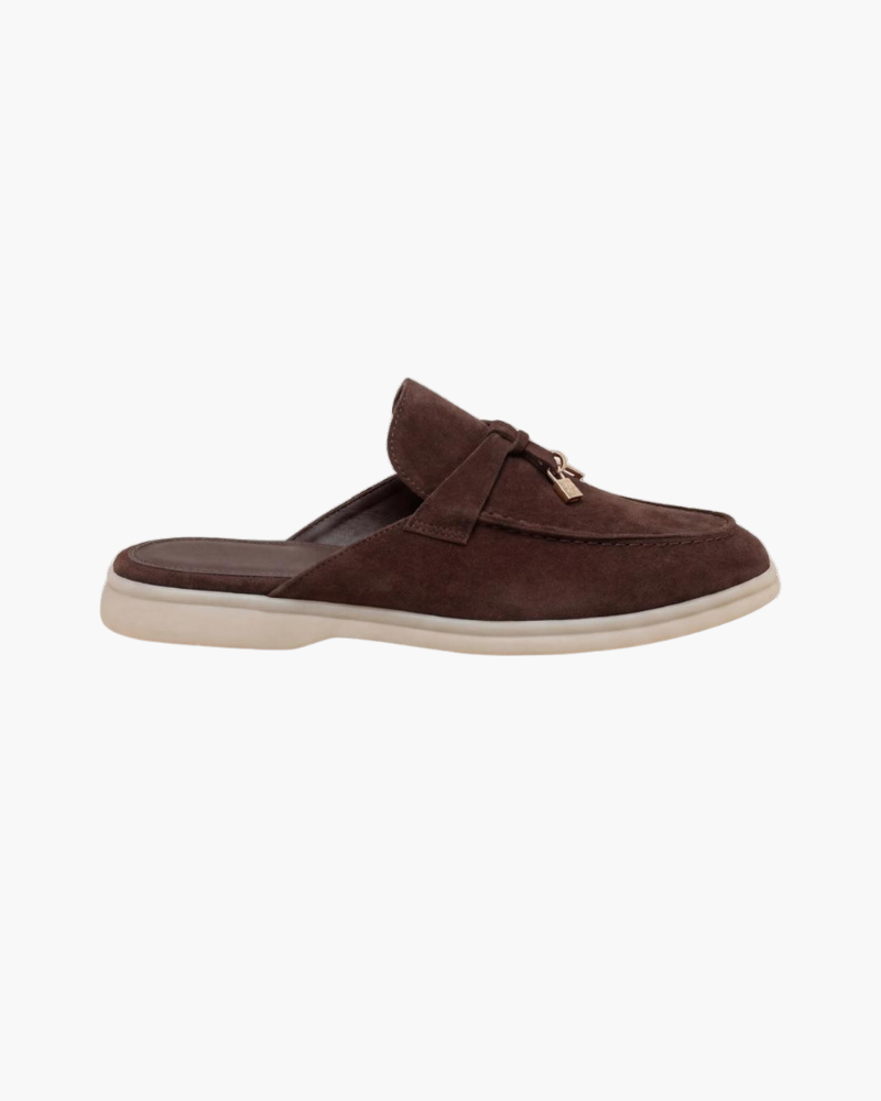 Mocassin Mule Mediterraneo en Daim – Gris clair