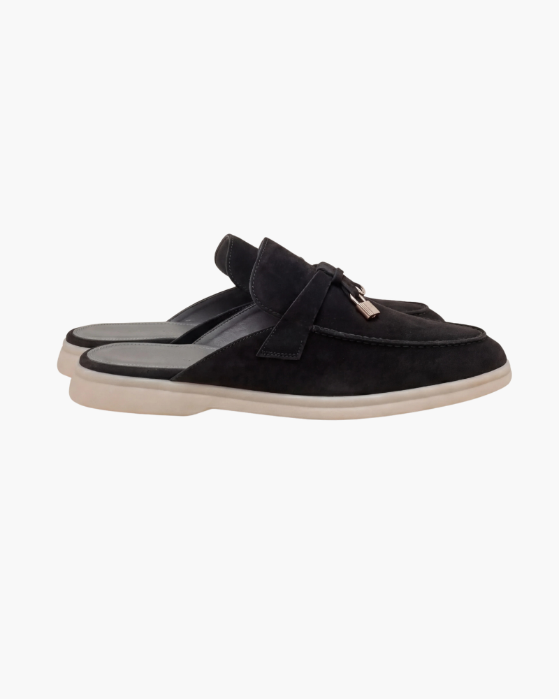 Mocassin Mule Mediterraneo en Daim – Noir