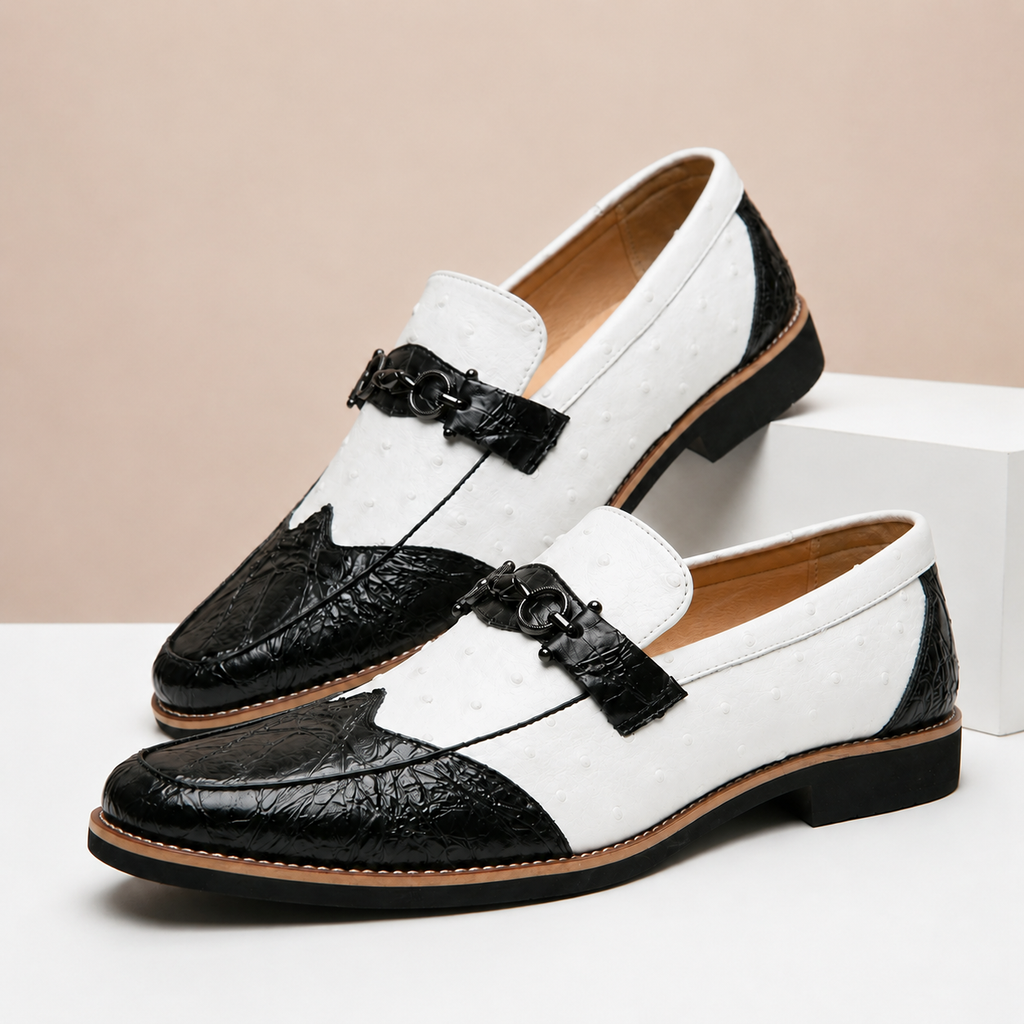 Mocassins Renzo en Cuir Véritable à Détails Texturés