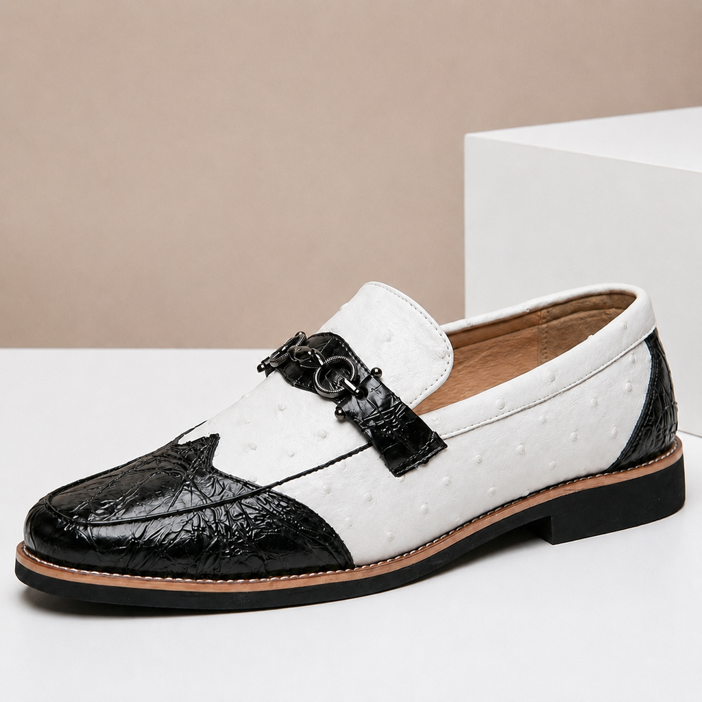 Mocassins Renzo en Cuir Véritable à Détails Texturés
