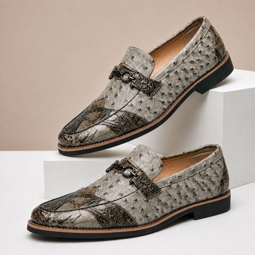 Mocassins Renzo en Cuir Véritable à Détails Texturés