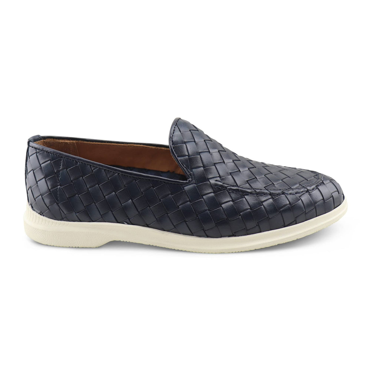 Mocassin Sorrento Tressé en Cuir – Marron foncé