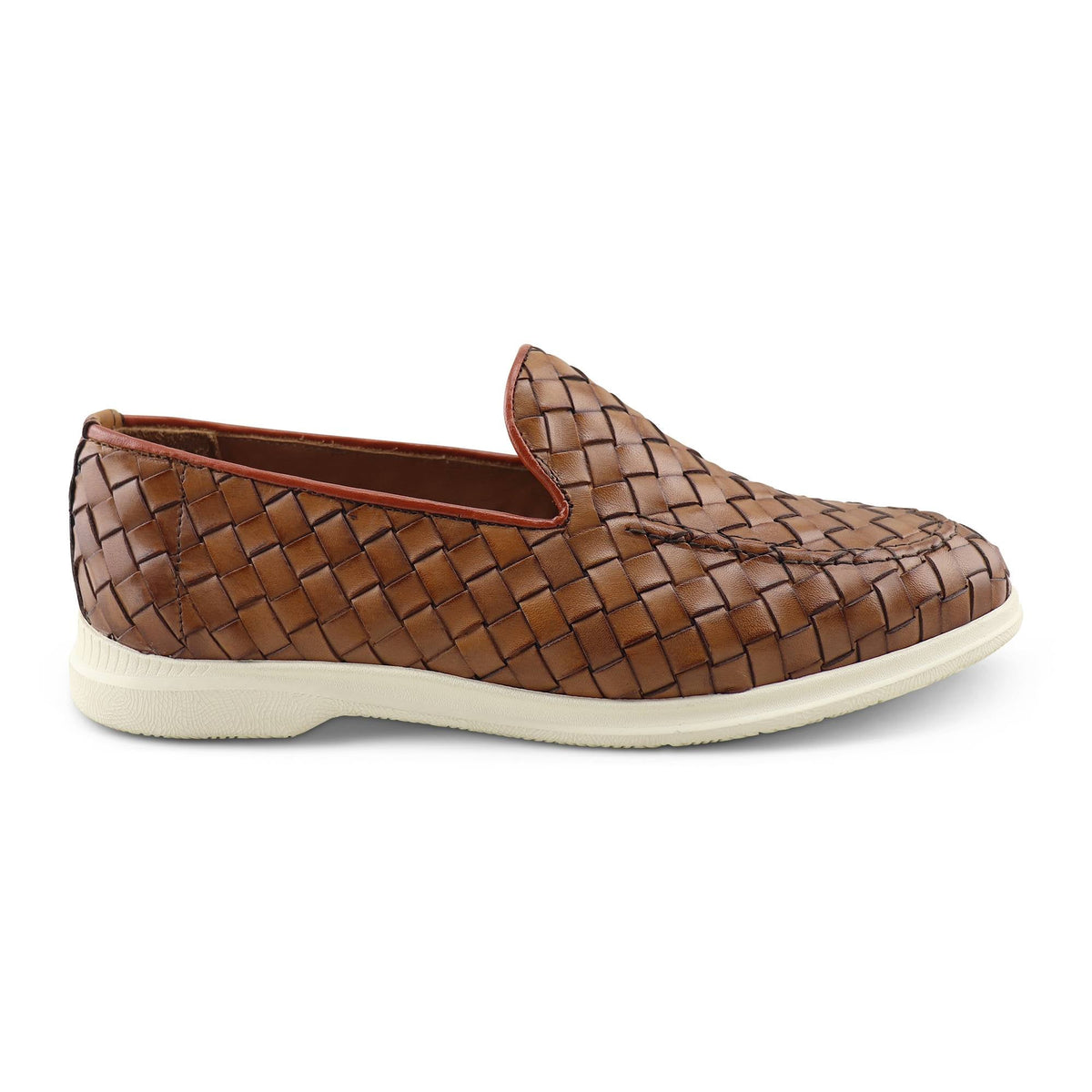 Mocassin Sorrento Tressé en Cuir – Bleu