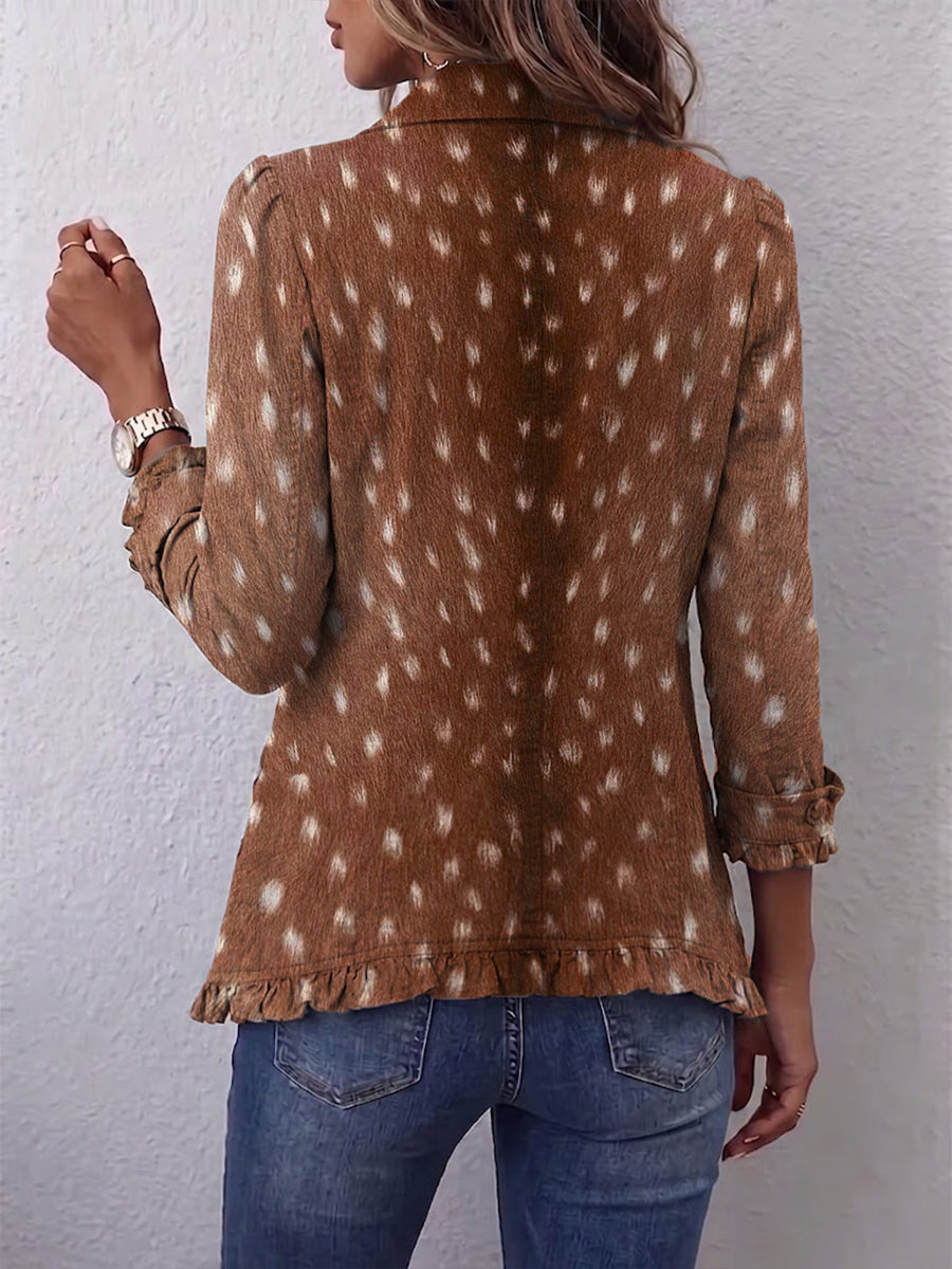 Pasqualina | Veste à imprimé animalier à volants
