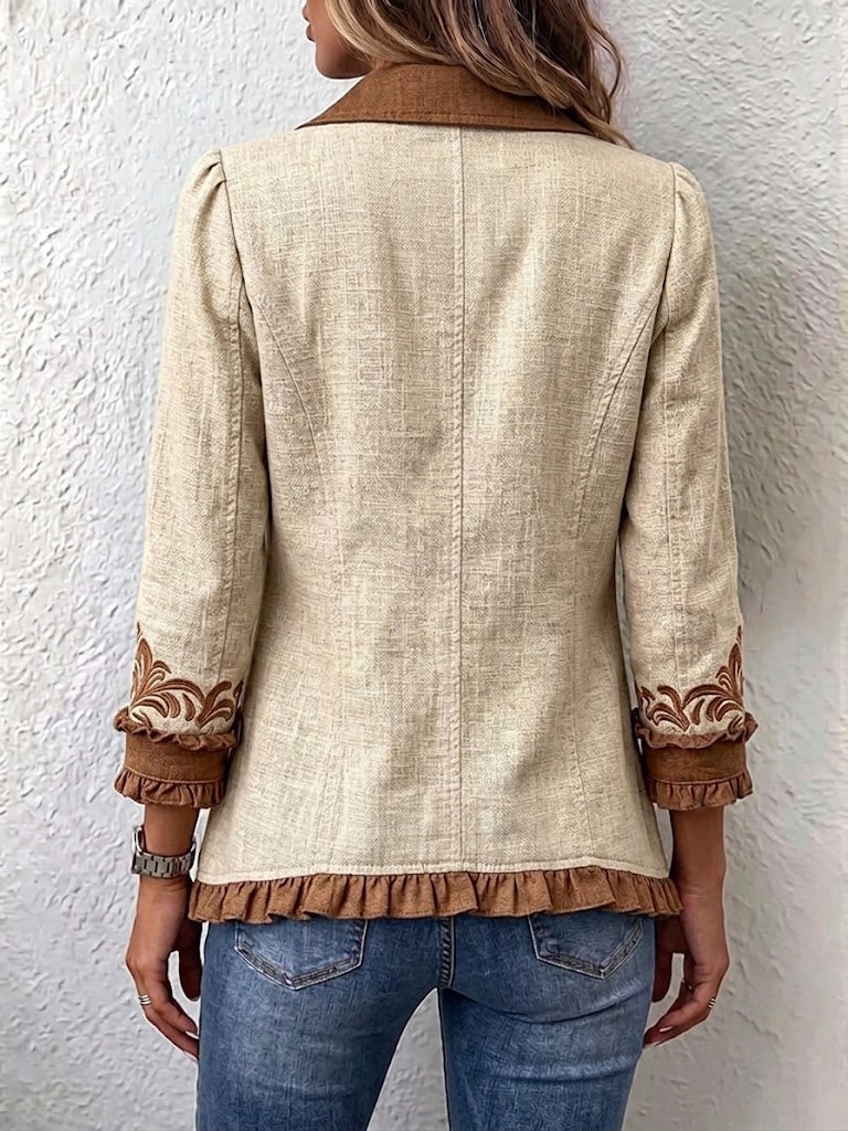 Iolanda | Veste florale brodée à volants
