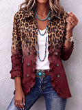 Immacolata | Blazer Léopard Bordeaux à Volants