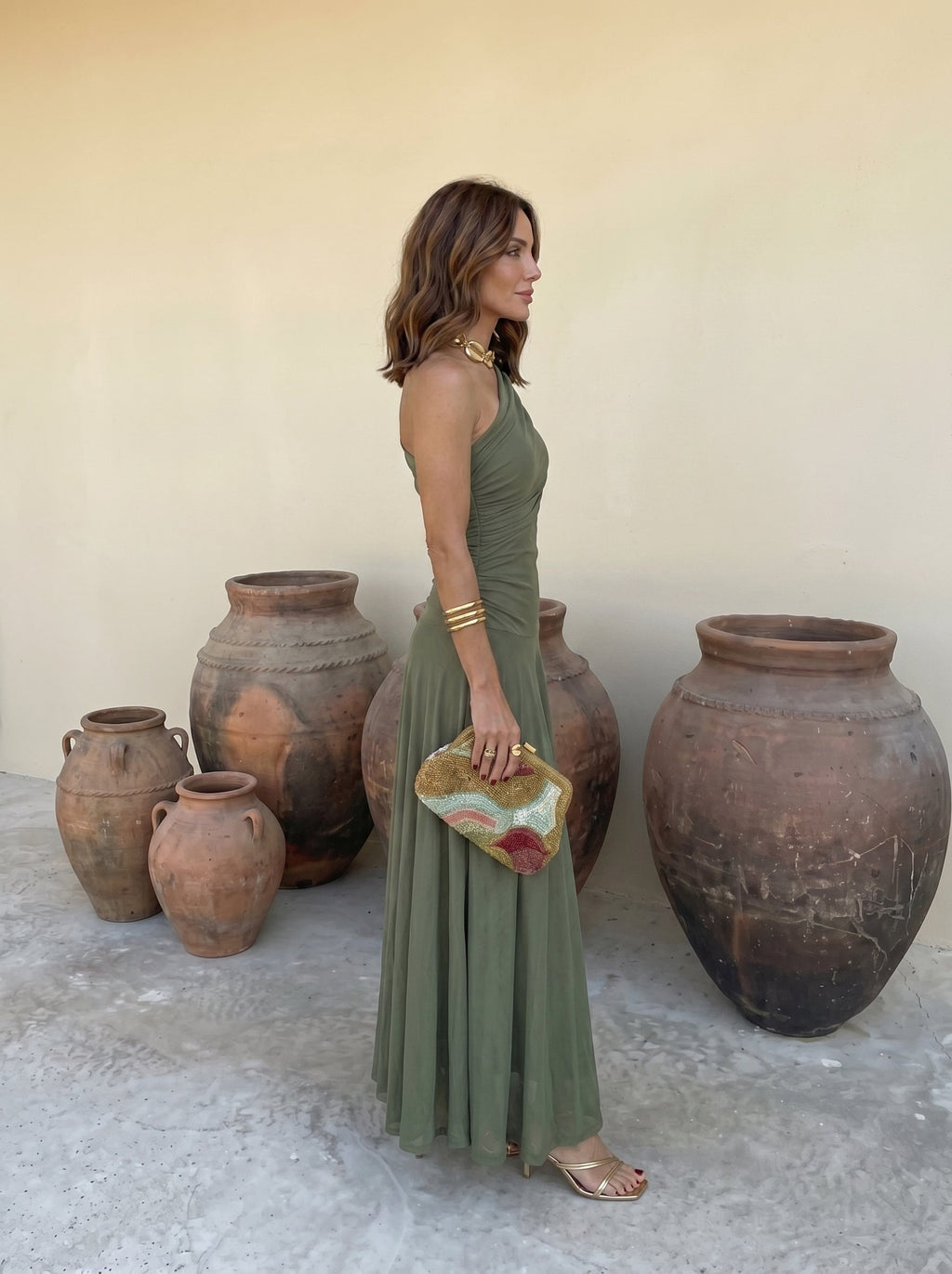 Robe longue Toledo verte