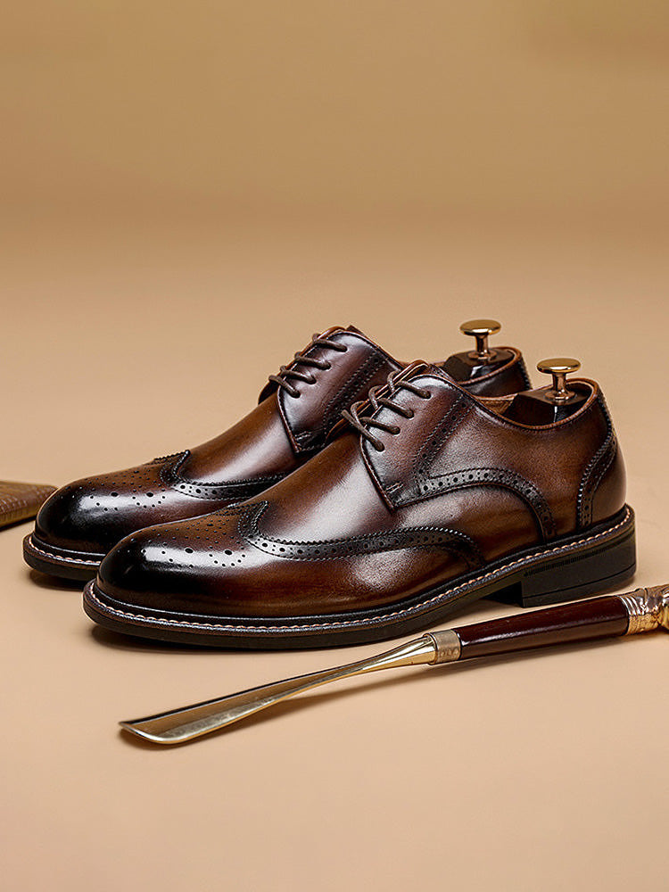 Chaussures Brogue Wingtip en Cuir