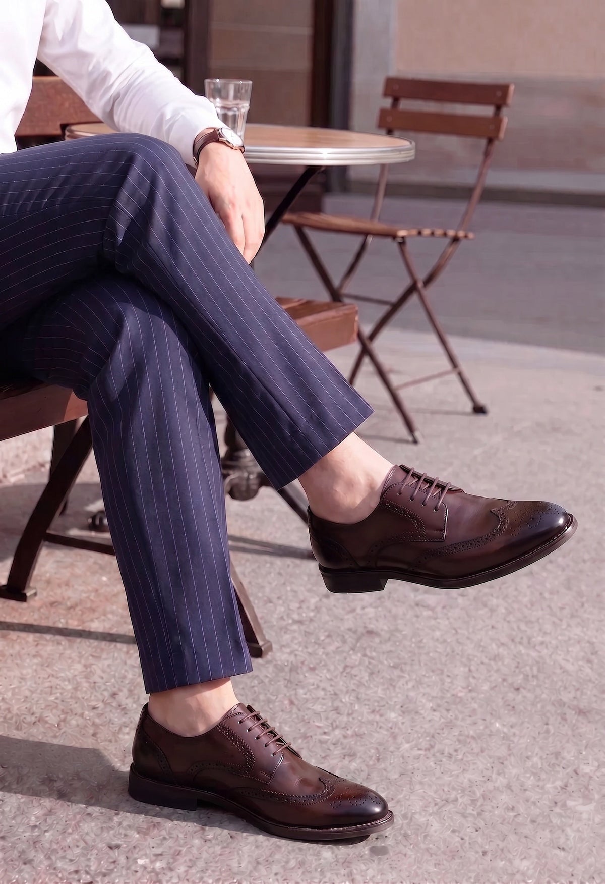 Chaussures Brogue Wingtip en Cuir