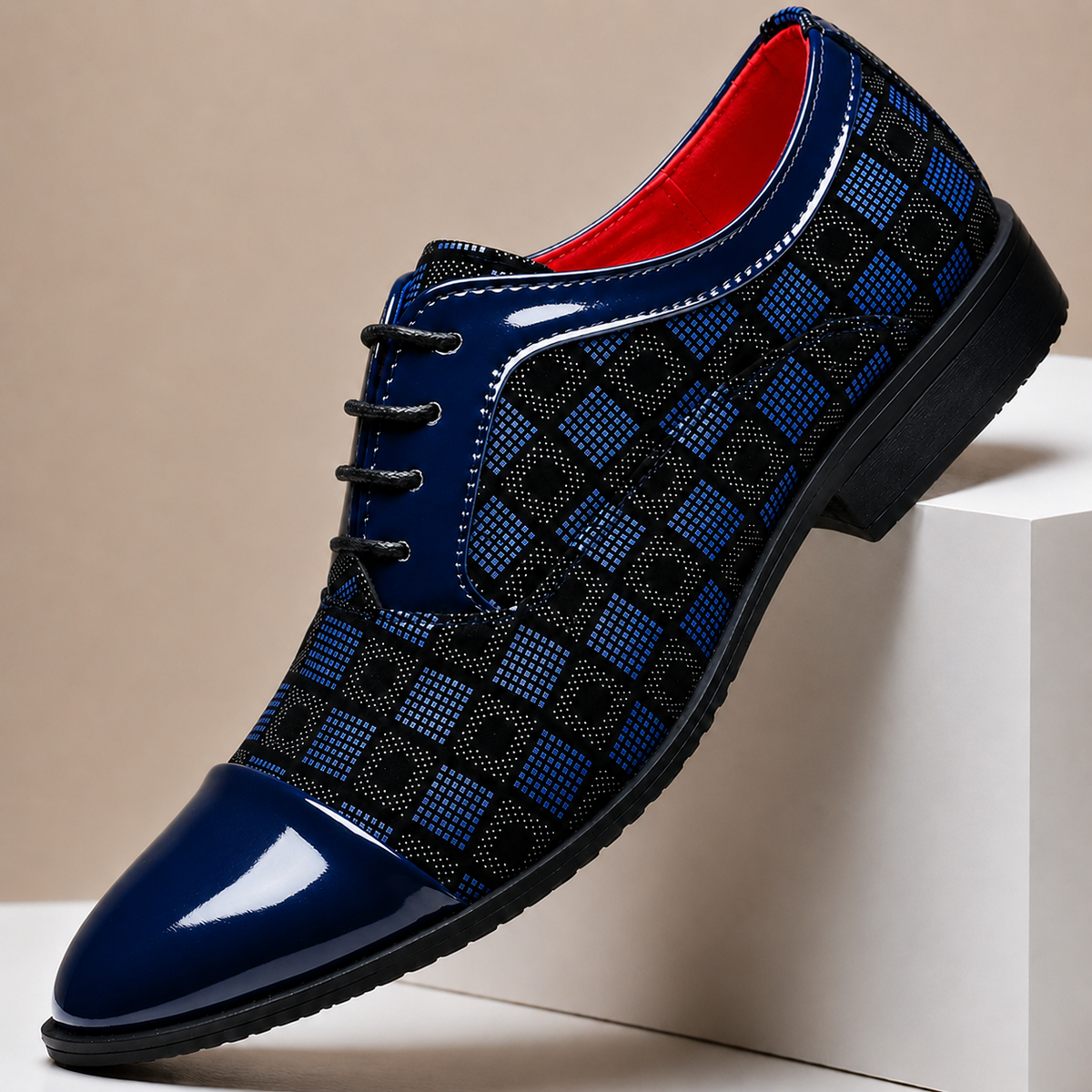 Chaussures Habillées Valente en Cuir à Motif Géométrique