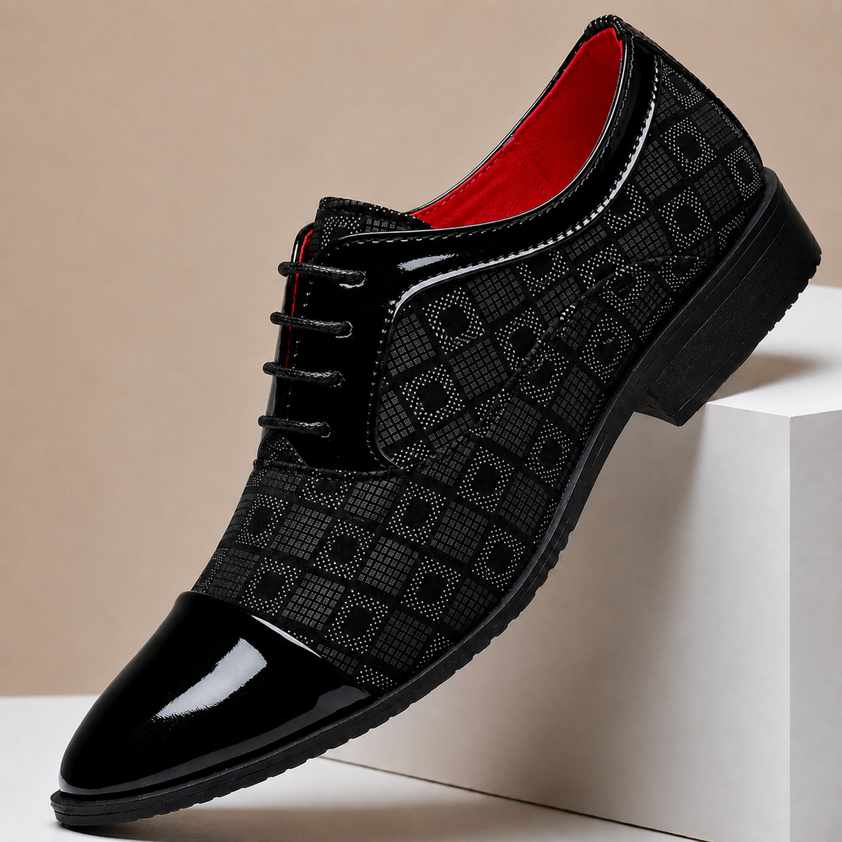 Chaussures Habillées Valente en Cuir à Motif Géométrique