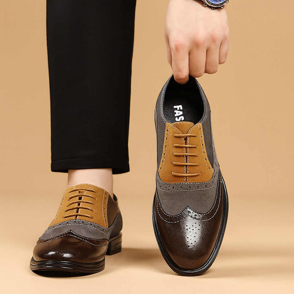 Chaussures Brogue Whitmore en Cuir et Daim