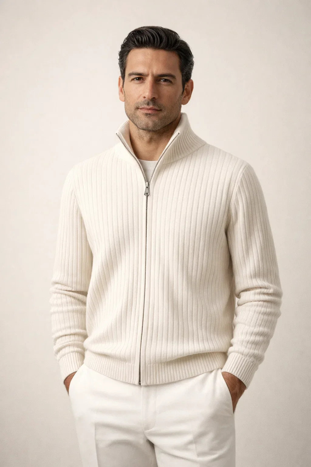 Gilet en maille Enrico ivoire