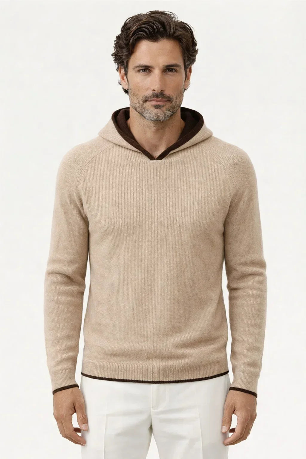 Sweat à capuche Irco Como beige