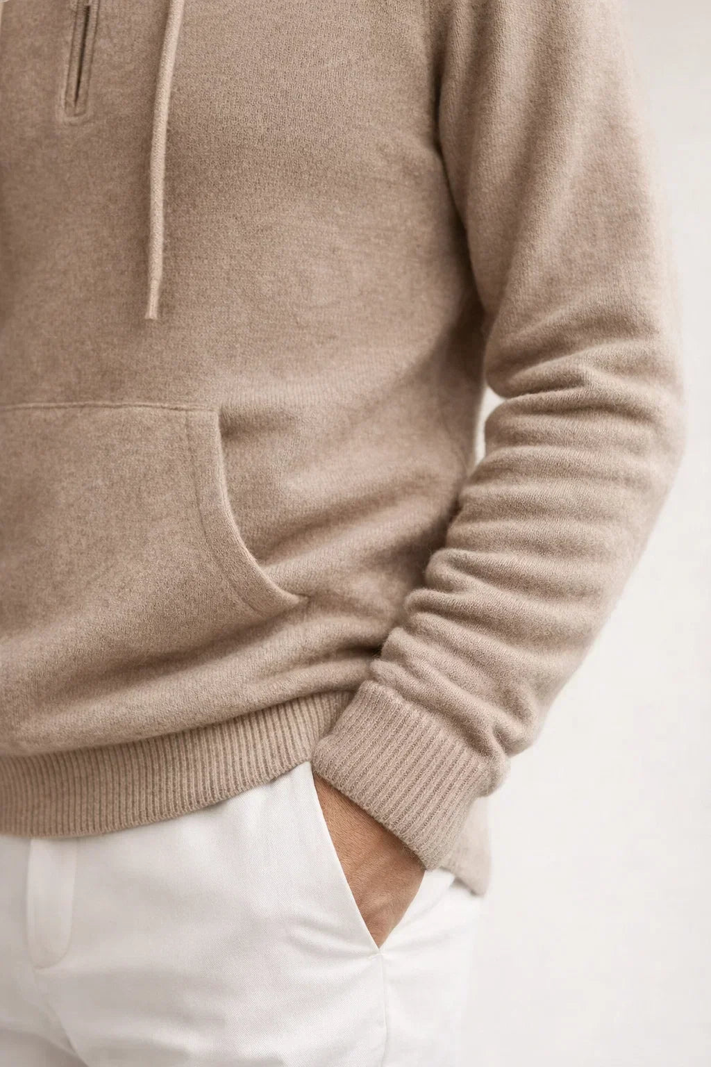 Sweat à capuche zippé Elio City beige
