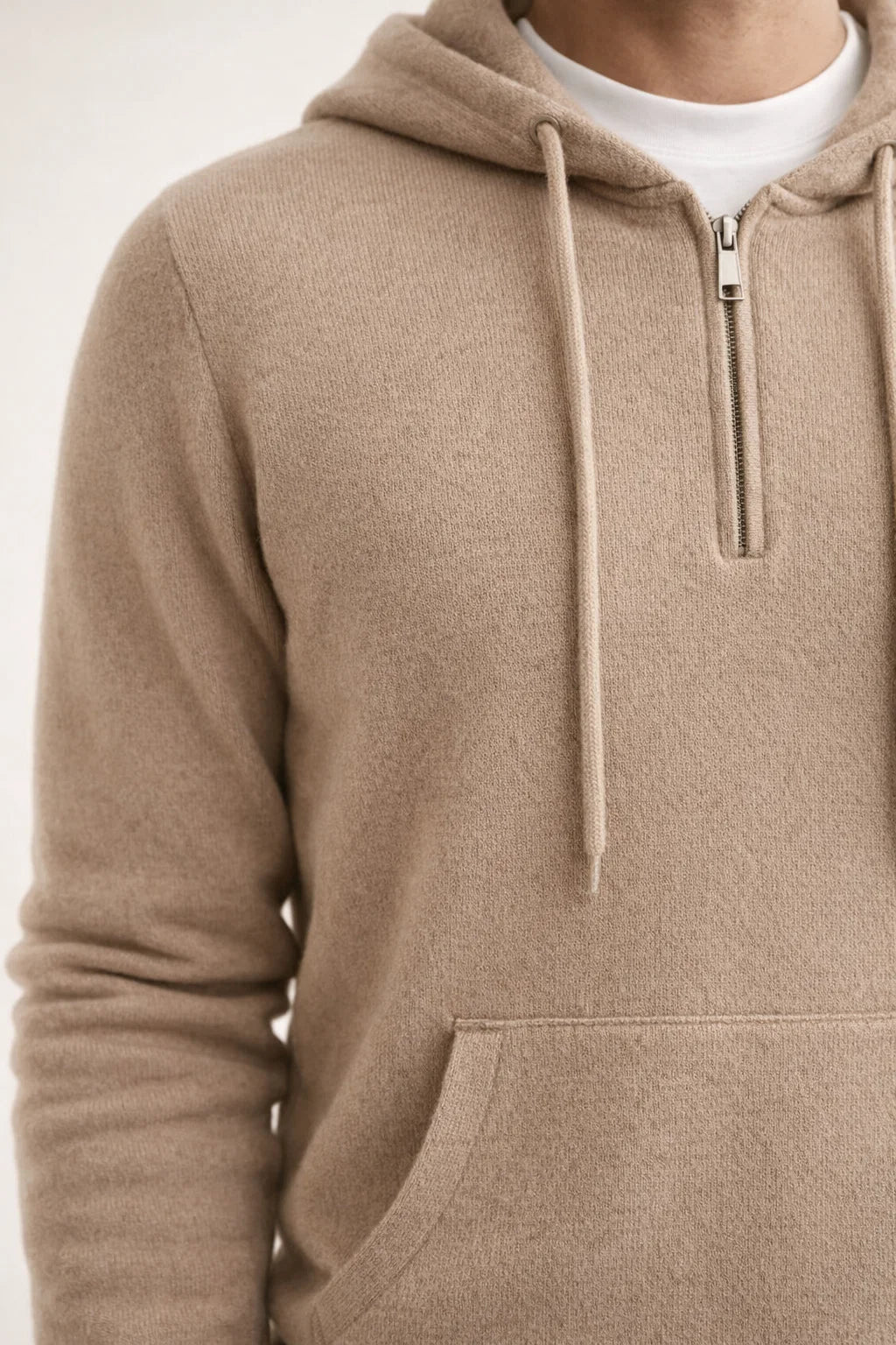 Sweat à capuche zippé Elio City beige