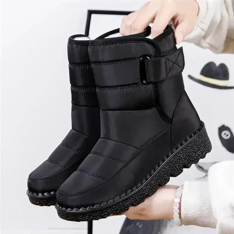 Waterproof Boots For Women | Quilted Ankle Buckle Chunky Sole